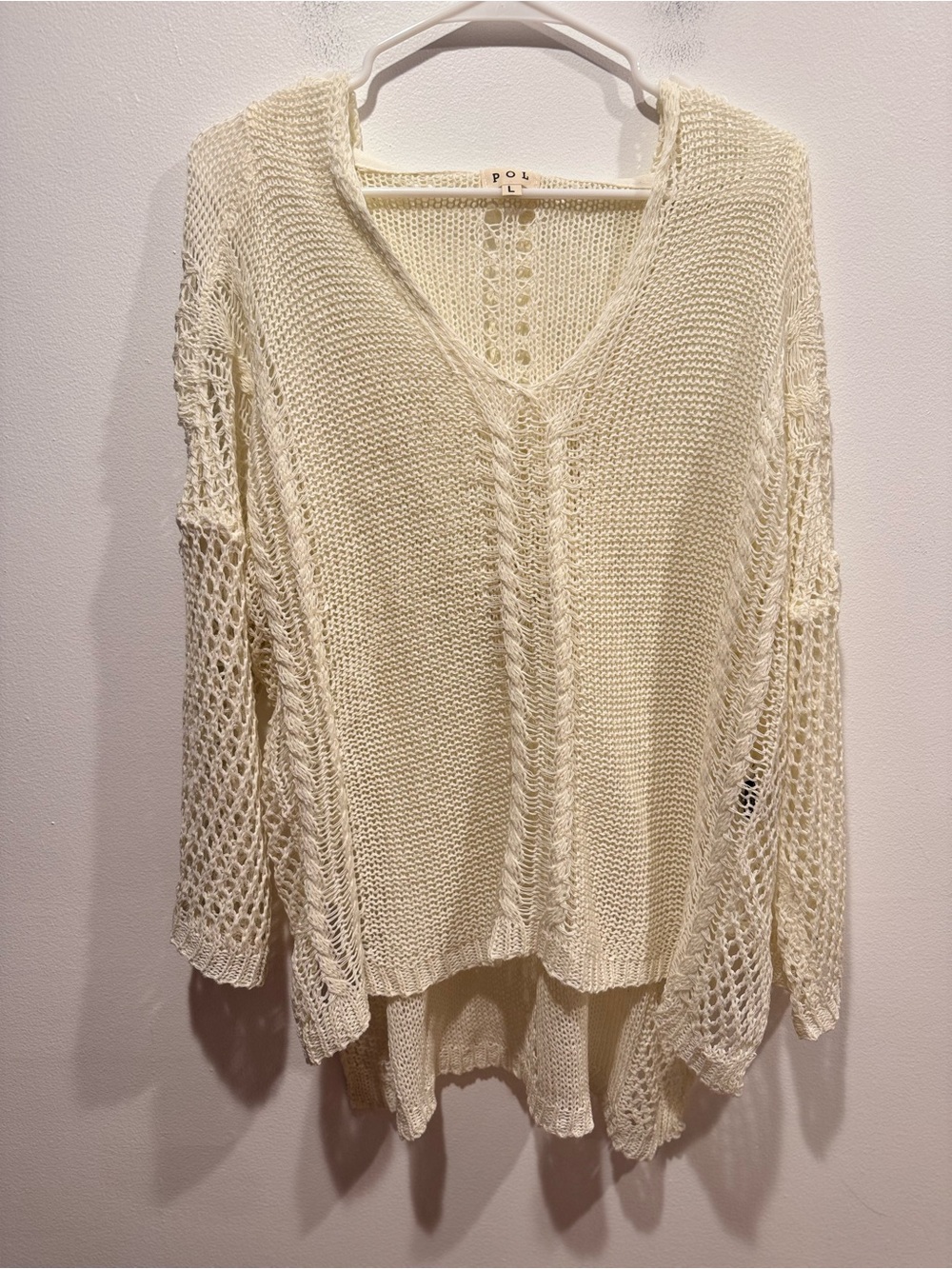 POL Ivory Open Knit Sweater